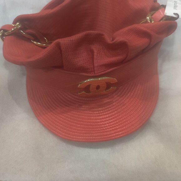 CHANEL Leather Biker hat size 57 - Picture 6 of 7
